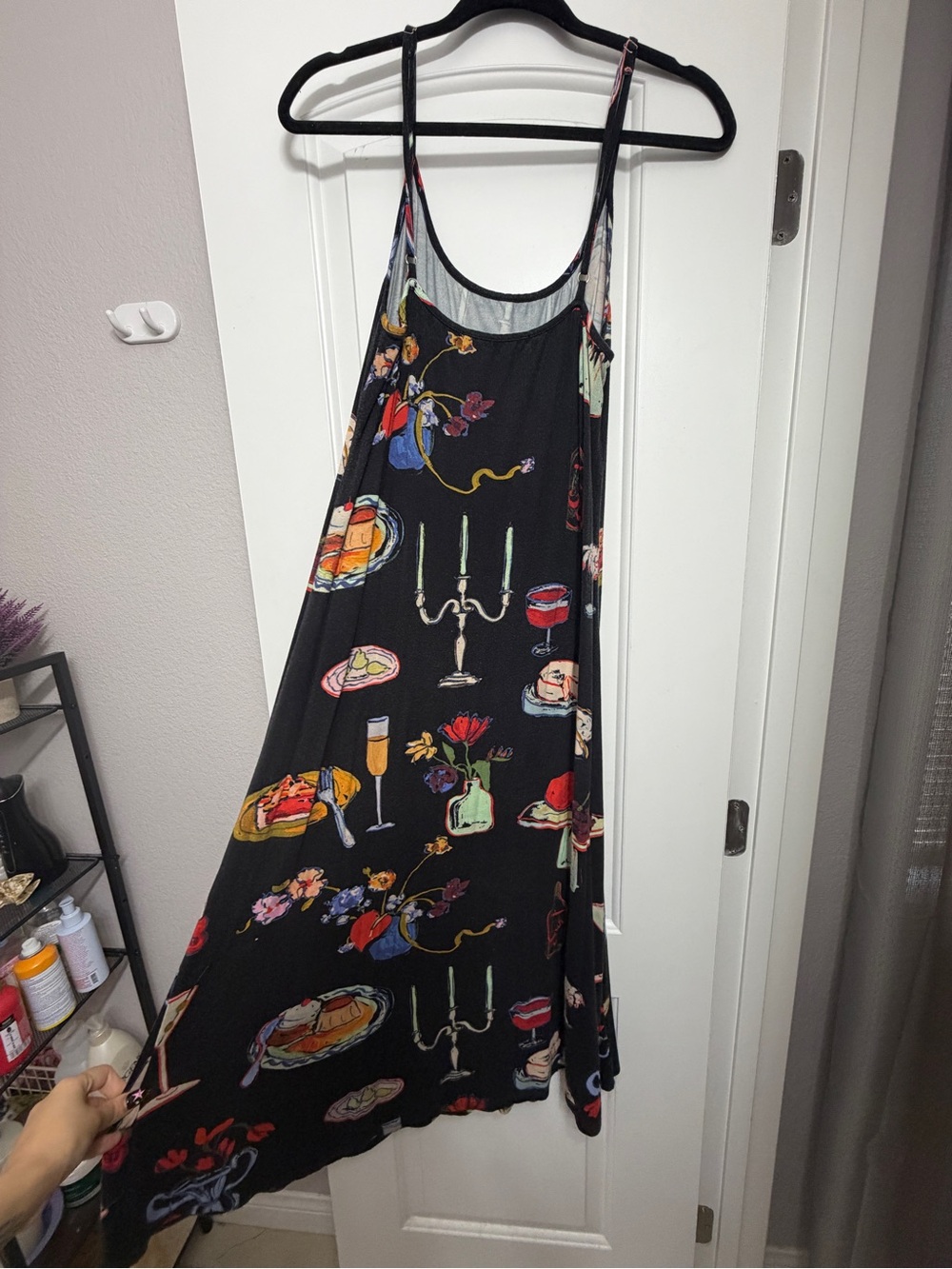 Lisa Says Gah Black Maxi Dress with Multicolor Party Print - Picture 4 of 4